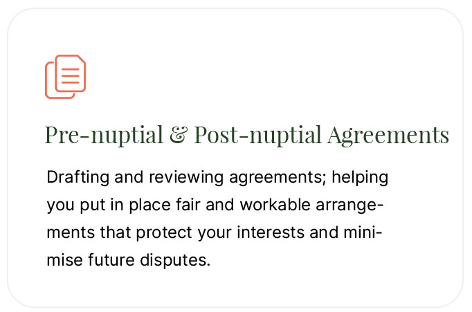 Pre-nuptial & Post nuptial Agreements